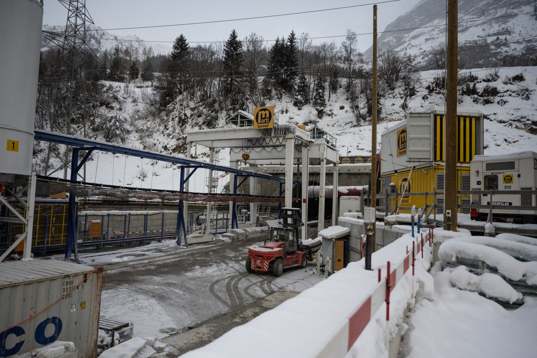 The installation site in snowy Airolo